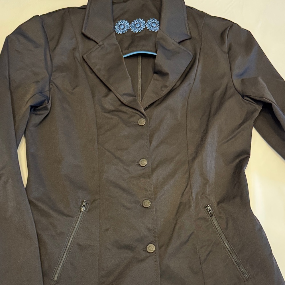 Smartpak Black Equestrian Jacket with zipper and 4 snap-button closure. - Picture 5 of 6